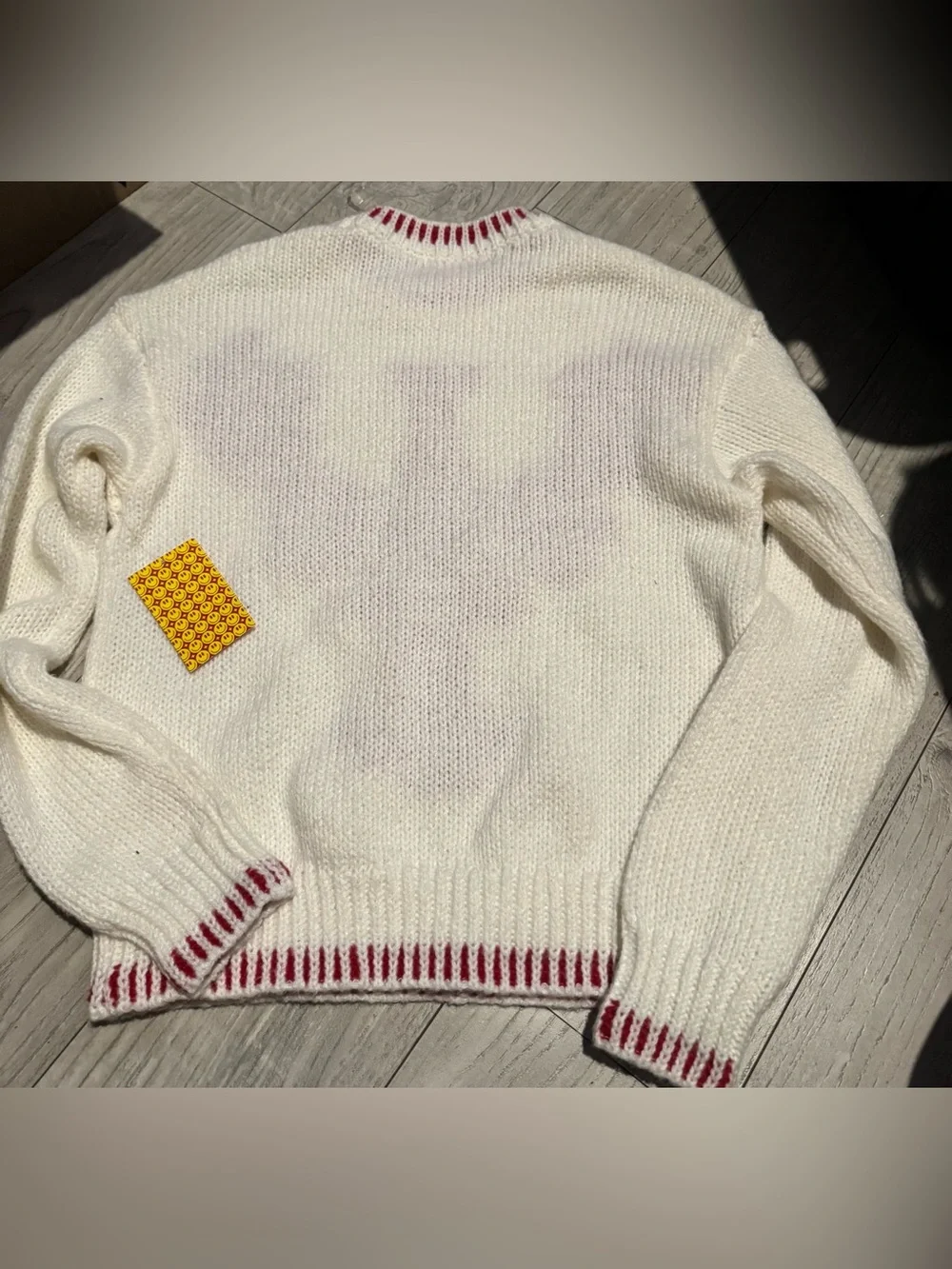 Coco & Shay Cream Sweater with Pink Red Lobster Motif
